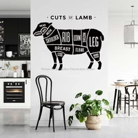 cut lamb wall stickers lamb butcher shop window shop signboard counter farm home kitchen cabinet decoration vinyl decal gift 24