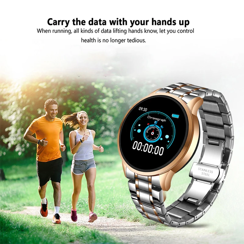 lige new steel smart watch men waterproof sport for iphone heart rate blood pressure call information smartwatch fitness tracker free global shipping
