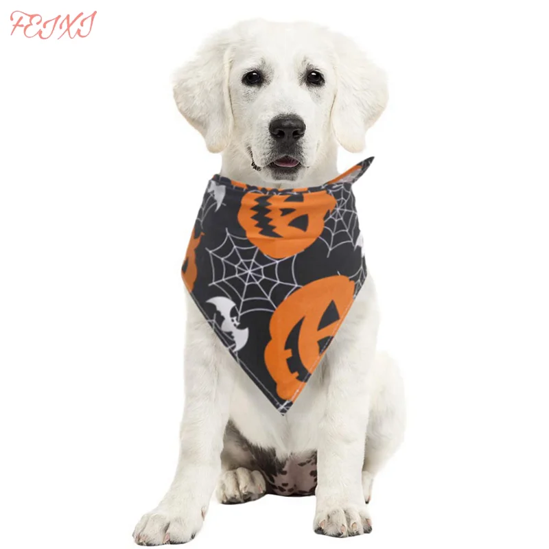 Бандана для собак на Хэллоуин шарф платок нагрудники моющиеся и регулируемые