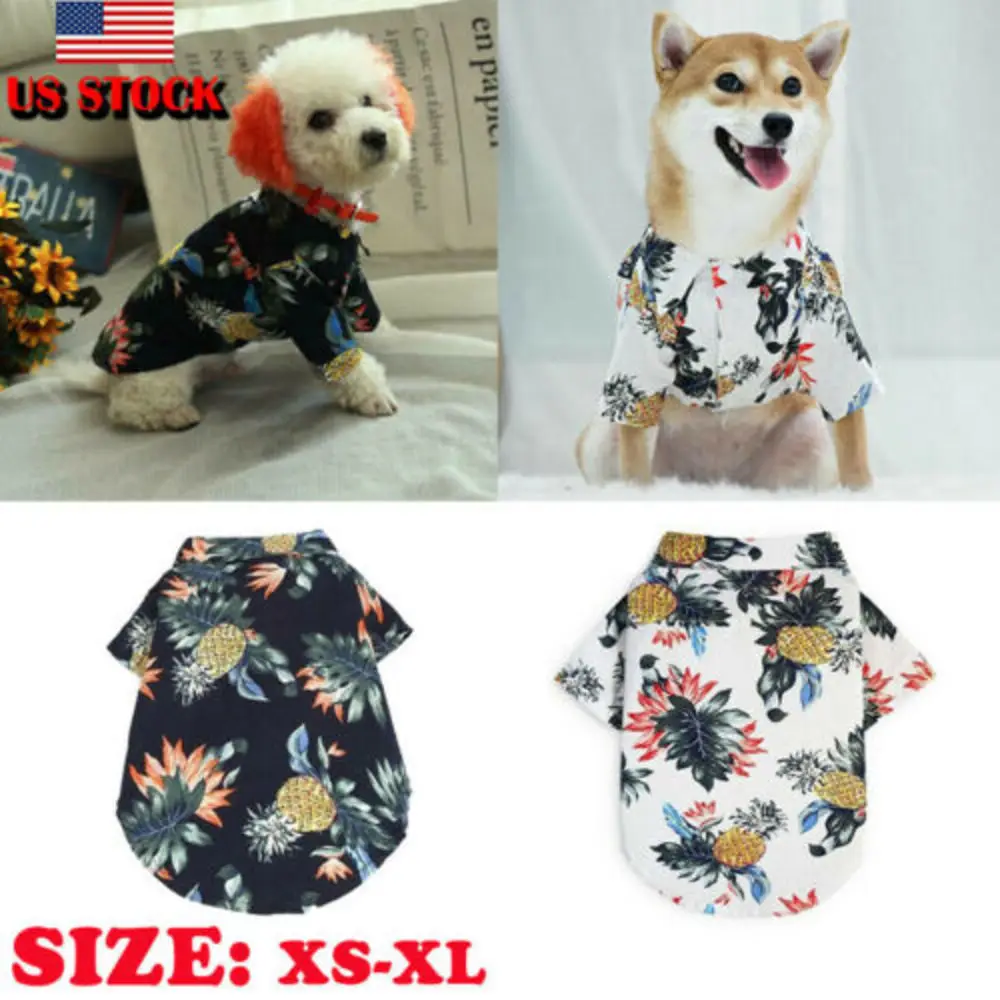 Летняя футболка в гавайском стиле для домашних питомцев щенков собак кошек котят
