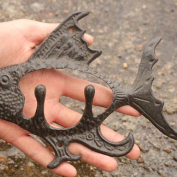 Рыба с двумя крючками океан серии чугунный настенный крюк настенное крепление