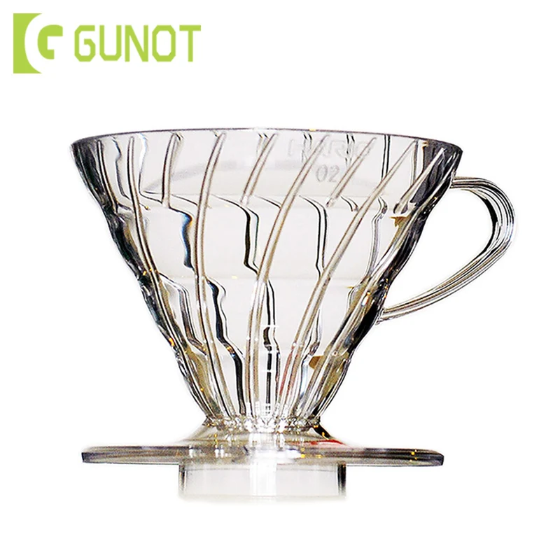 GUNOT V60 кофейная капельница чашки многоразовая Кофеварка фильтр чашка стеклянная термостойкая кофейная пивоварня фильтровальные чаши бариста инструменты