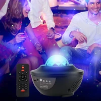 led galaxy projector ocean wave night light music player voice control usb star rotating night luminaria for children bedroom