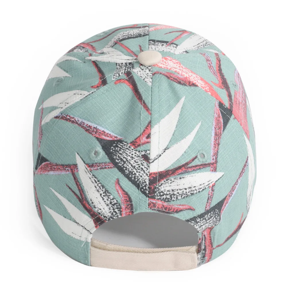 

New men's and women's baseball caps solid print ladies hats shade couple hats outdoor stretch cotton flowers leaves baseball cap