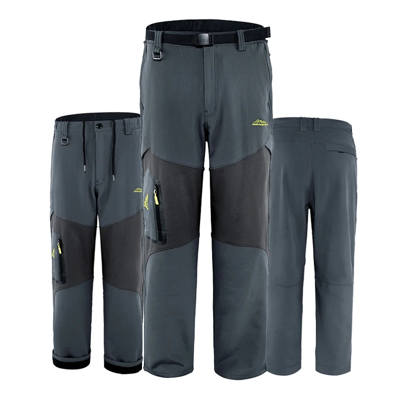 QSuper Military Seasons Men Pants Lining Fleece Warm Wild Hiking Men's Cargo Pant Outdoor Sport High Quality Male Pants Clothing