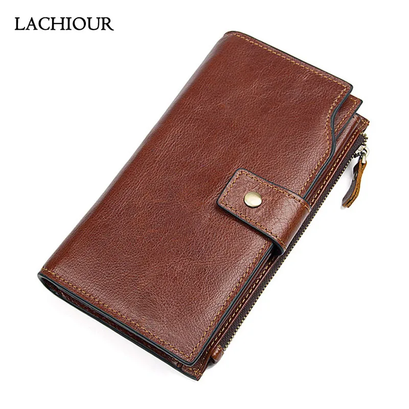 Мужской клатч из натуральной кожи с отделением для монет и телефона | Багаж сумки