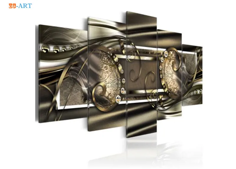 Богатство и роскошь постер холст искусство 5 шт. современное металлическое