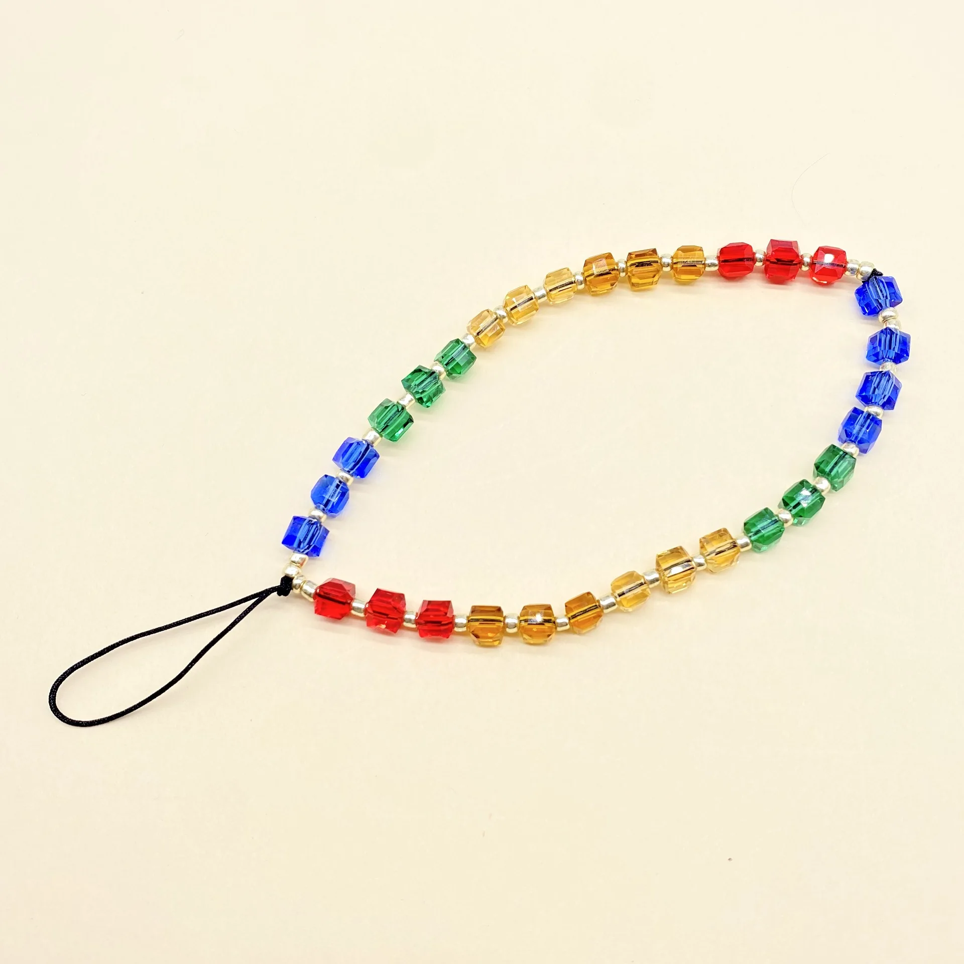 Exquisite Ladies Colorful Square Crystal Beaded Lanyard for Female Elegant Phone Strap Women's New Korean Fashion Keychains