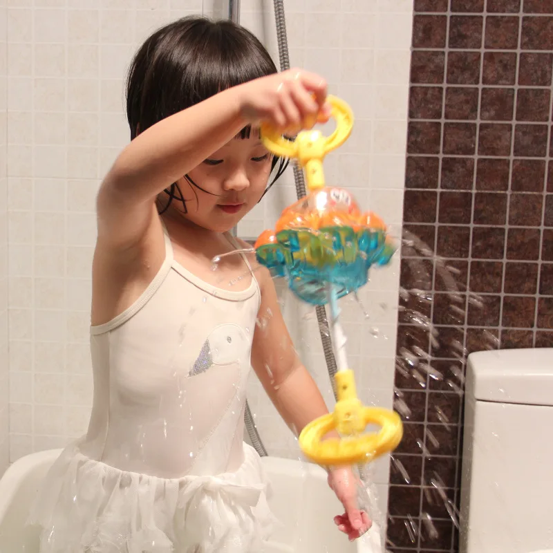 Children's bathroom water toys rotating spray octopus baby shower fountain water toys