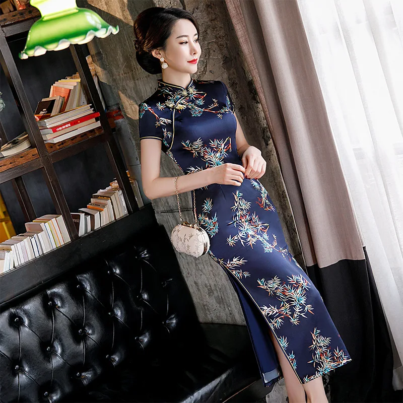 Весна-лето 2020 китайское платье высокое качество cheongsam qipao традиционное восточное