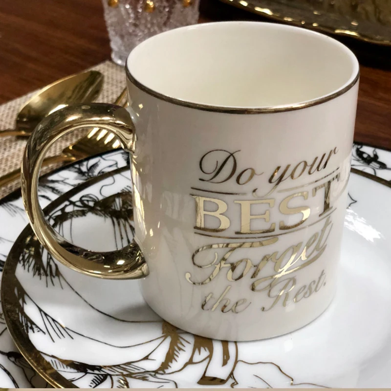 

European-Style Tableware Set Jingdezhen High-End China Household Cup and Mug Luxury Phnom Penh Gift Porcelain Mug