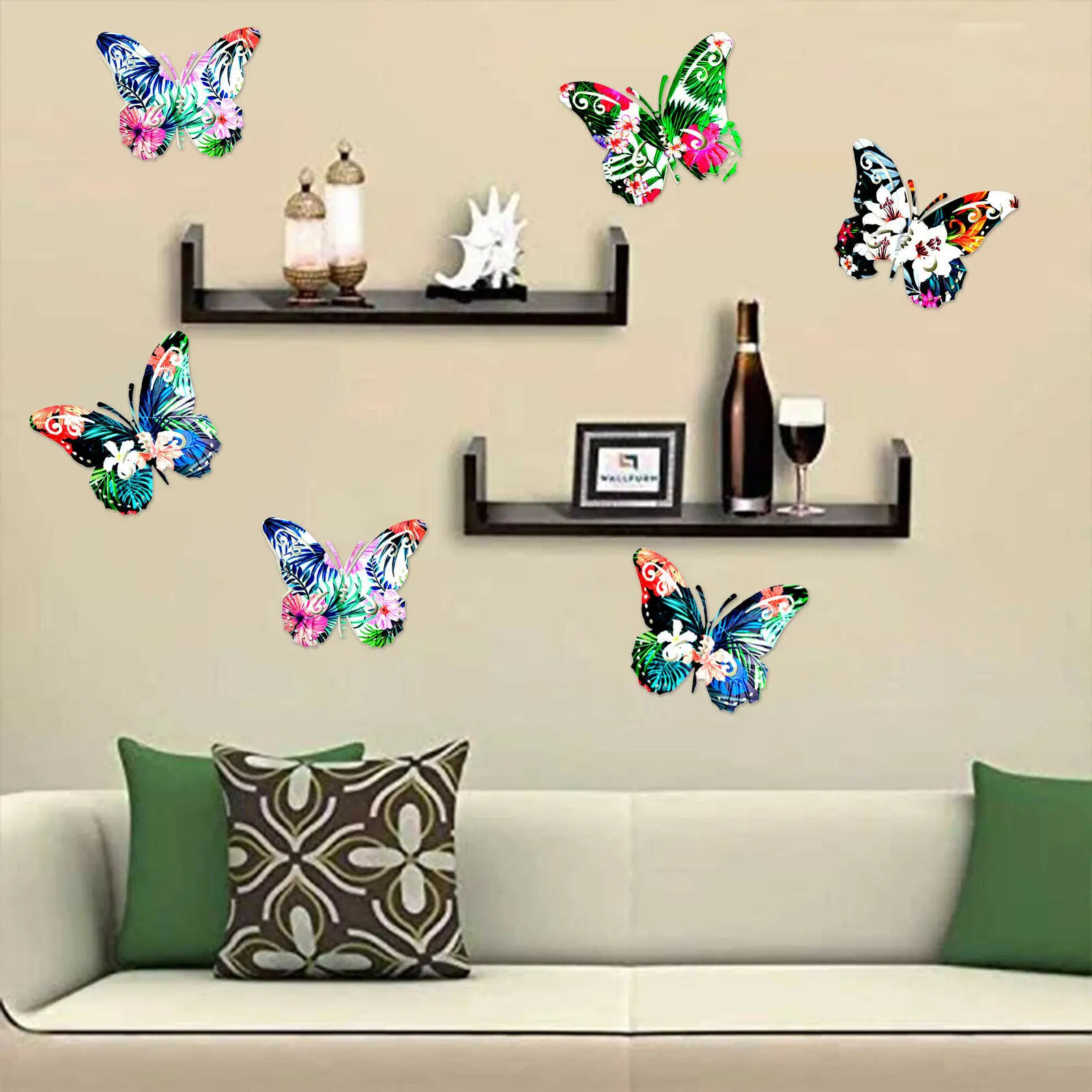 

Металлическая Бабочка, настенное художественное украшение, бабочки, железное художественное украшение для дома, подвеска ручной работы, ул...