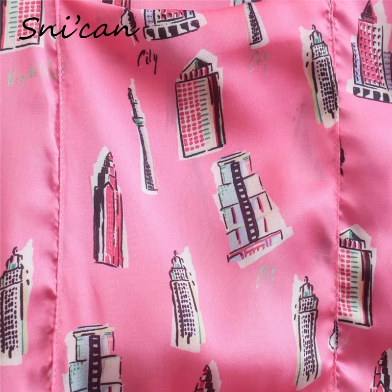 Женская атласная блузка Snican повседневная офисная рубашка большого размера с