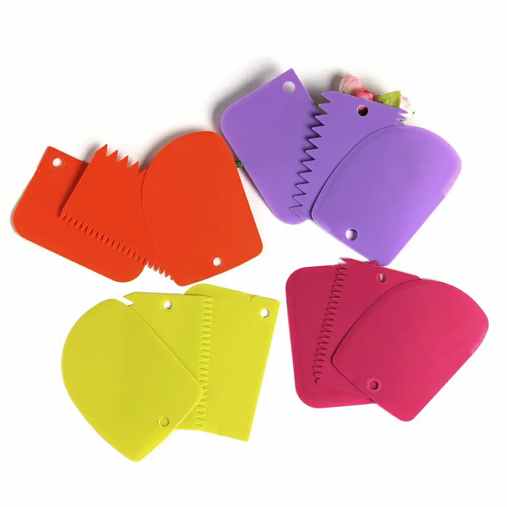

3pcs/set Plastic Fondant Cake Smooth Tool Cake Spatulas Baking Pastry Tools Kitchen Tools Cake Tool