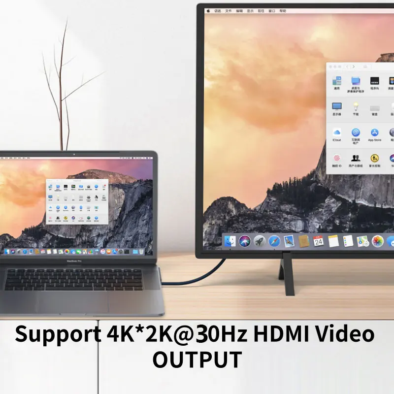 Док-станция для ноутбука USB C к HDMI 4K RJ45 Ethernet SD/TF кард-ридер с PD зарядным портом Macbook