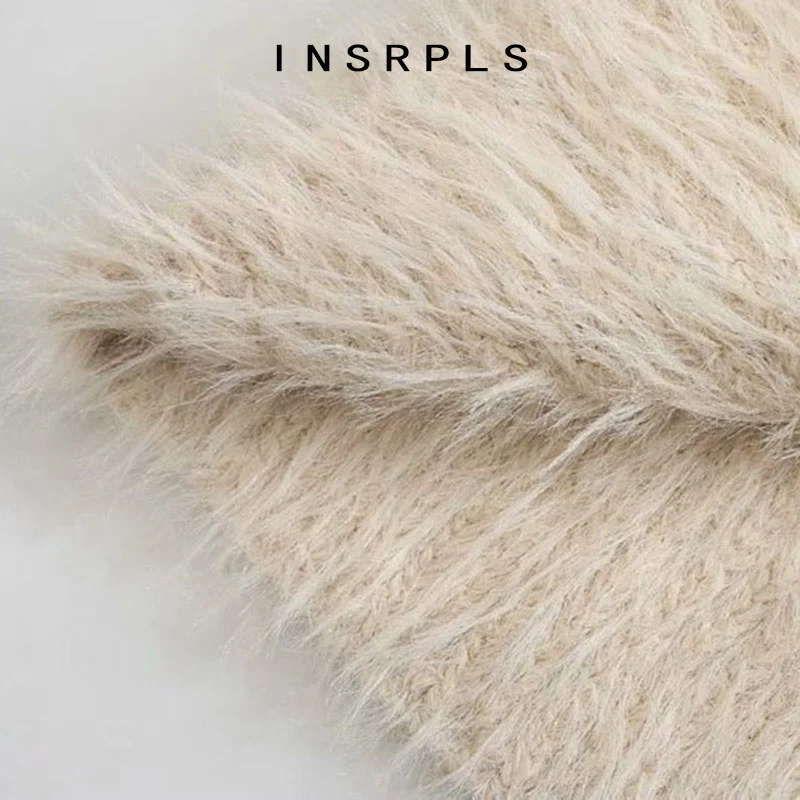 

INSRPLS Women Fashion Soft Touch Cropped Knitted Cardigan Sweater Vintage O Neck Long Sleeve Female Outerwear Chic Tops