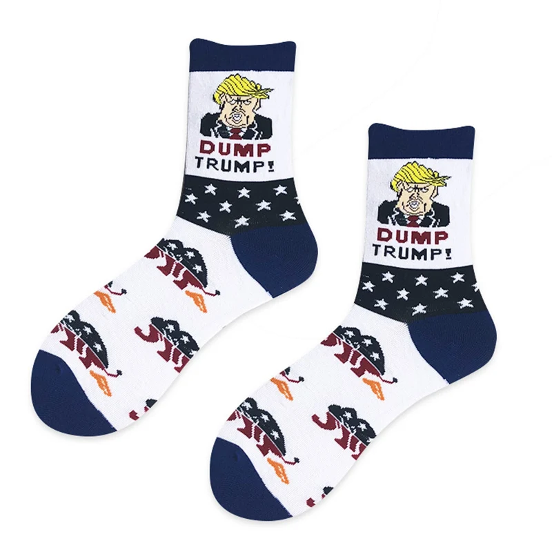 10 Забавные мужские креативные хлопковые носки Trump,, с американским национальным флагом и звездами в полоску для счастливых пар - Цвет: 10