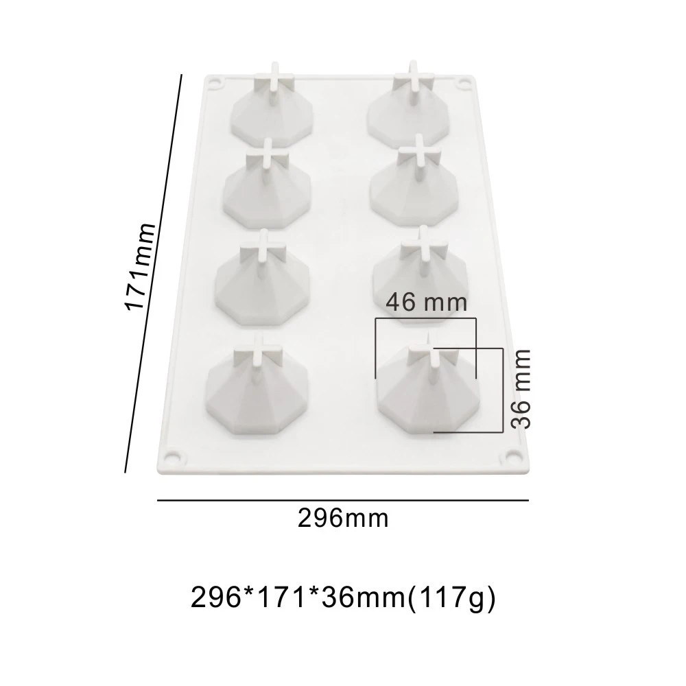 

3d Diamond Shape Silicone Moulds Cake Mousse Mold Valentine's Day Chocolate Ice Mold Tray Mold Cake Tools Food Grad Molds