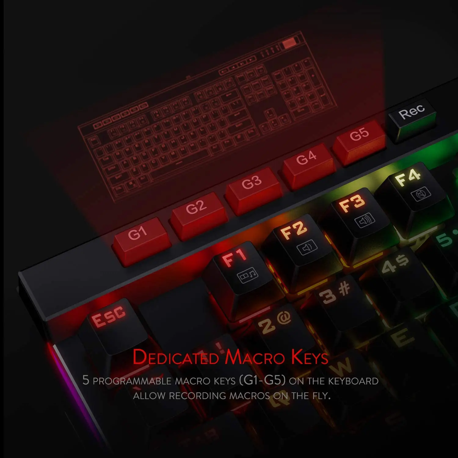 Игровая клавиатура Redragon K580 VATA RGB механическая с подсветкой светодиодный 115 клавиш