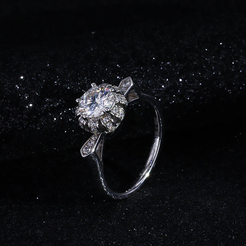 

CHEESTAR high quality 925 Sterling Silver K Gold Plated moissanite ring 1ct high quality anniversary ring for women