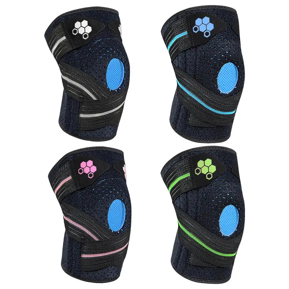 

Sports Kneepad Pressurized Elastic Knee Pads Support Fitness Gear Basketball Volleyball Brace Protector With Side Stabilizers