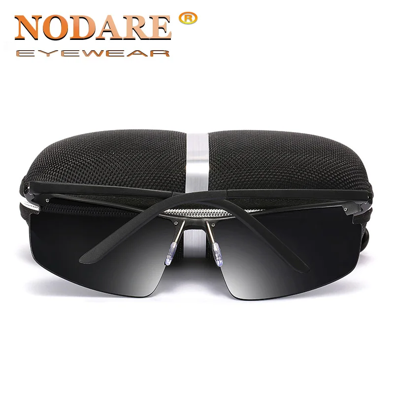 Мужские солнцезащитные очки NODARE брендовые поляризационные с алюминиевой