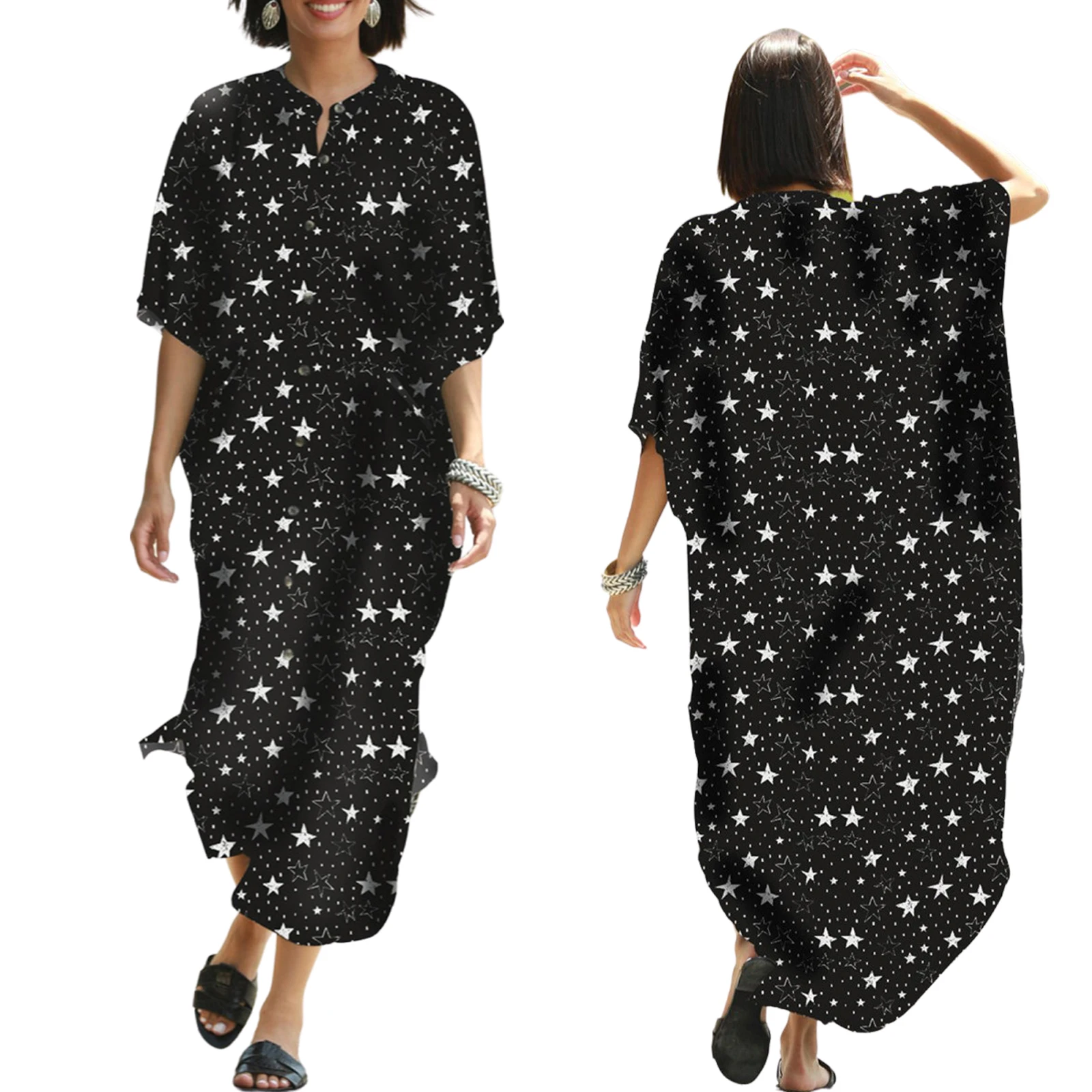 Женская Длинная накидка на купальник привлекательное Платье макси с пуговицами V