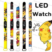 pokemon pikachu bracelet wristband watch amine animal pikachu led waterproof digital electronic watch kids toy christmas gift