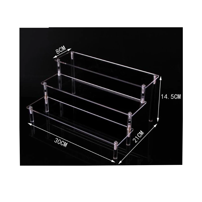 

Clear Acrylic Cosmetics Storage Rack detachable Cartoon character ladder frame holder toy car model purse perfume display stand