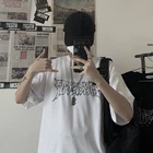 Harajuku в стиле готик-панк футболка с короткими рукавами и принтом размера плюс, одежда с рисунком из аниме для женщин футболки большеразмерная Футболка Женский Топ Harajuku футболка