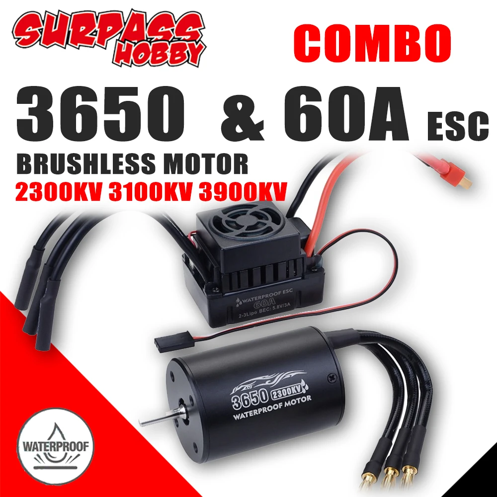 SURPASS HOBBY комбинированный водонепроницаемый 60A ESC Combo 3650 Бессенсорный бесщеточный