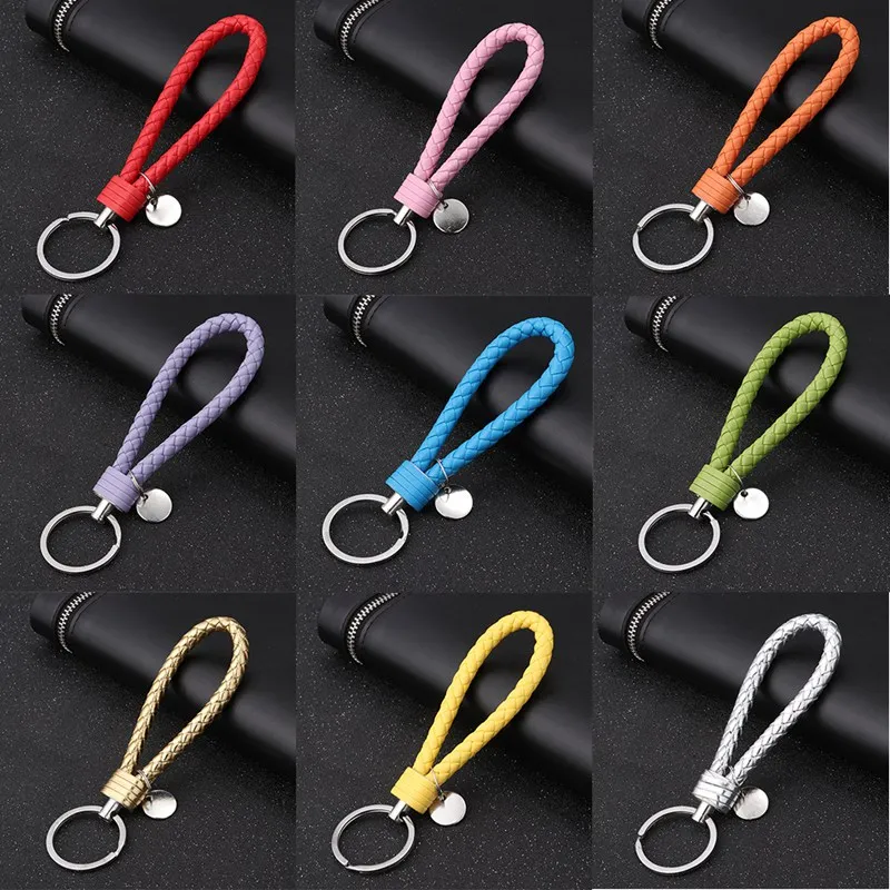 Мужской плетеный кожаный Веревка ручной работы Waven брелок из цинкового сплава