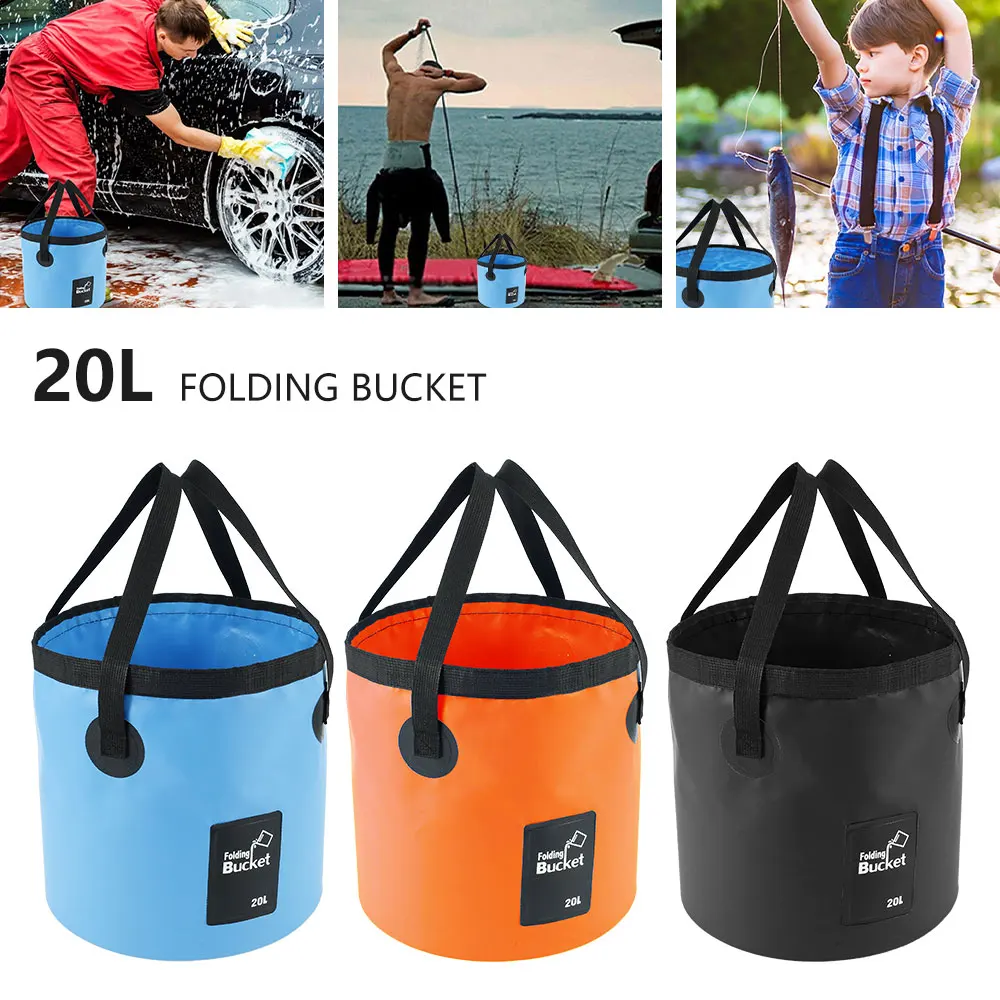 

Folding Bucket 20L Outdoor Travel Water Storage Bag Waterproof Water Bag Fishing Portable Bucket Folding Car Supplies