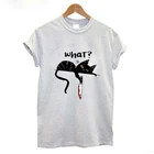 Женская футболка в стиле Харадзюку cat what Graphic, Винтажная Футболка большого размера с принтом в виде ножа кошки, уличная одежда