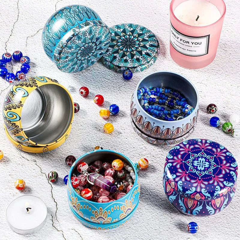 

Multi-Color Tinplate Jars Candle Tin Cans Round Containers Storage Holders Candle Making Kits for Party Favors Home Decor