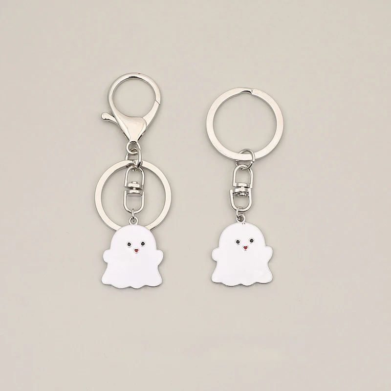 

Metal KeyChain Cartoon Ghost Halloween Keyring Cute Car Bag Keyholder Charm Pendant Fashion Trinket Couple Creative Gift
