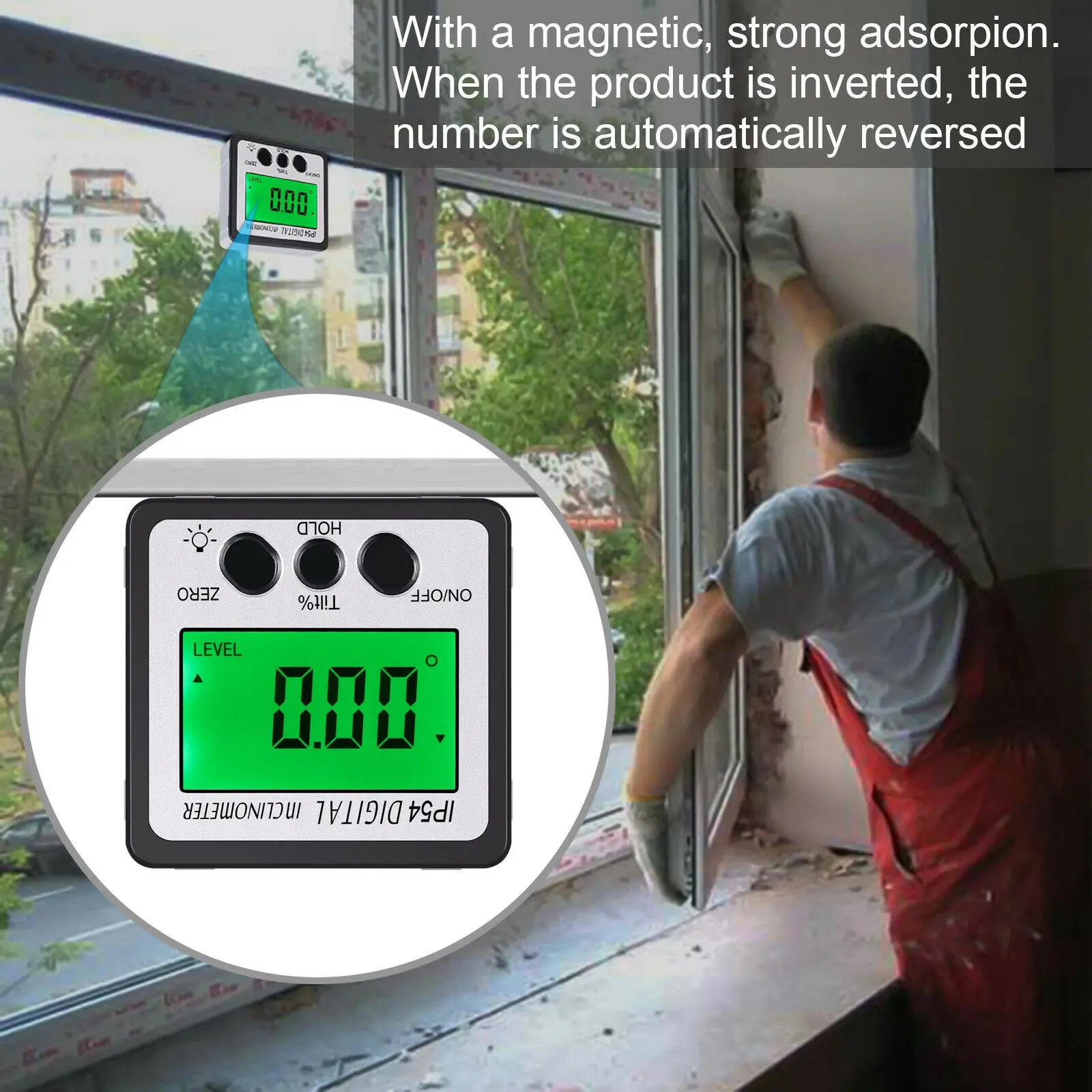 Indicador de caja de nivel de 4*90 &deg;, inclin&oacute;metro LCD Digital, transportador, buscador de &aacute;ngulo magn&eacute;tico-5