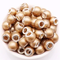 10pcslot gold round pearl big hole beads diy spacer glass crystal beads fit pandora bracelet diy necklace for jewelry making