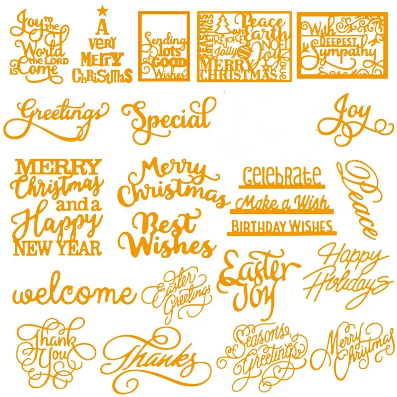 Много фраз и слов трафарет для резки металла DIY Скрапбукинг изготовление