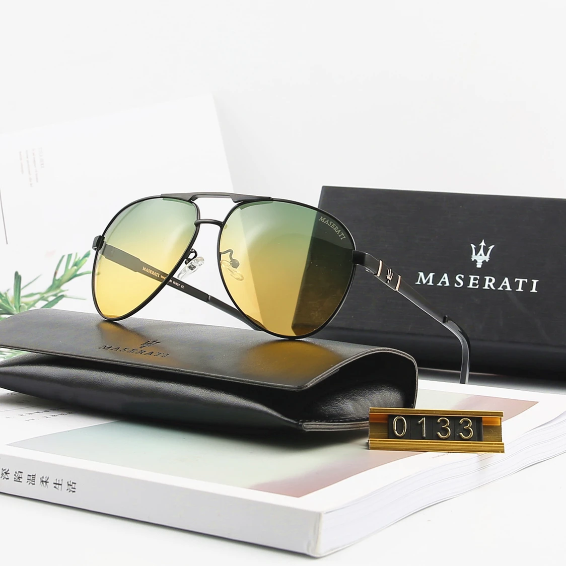 

Original Maserati Ghibli Levante Men Sunglasses Luxury Polarized Driving Glasses Ladies Pilot Ladies Couple 0133
