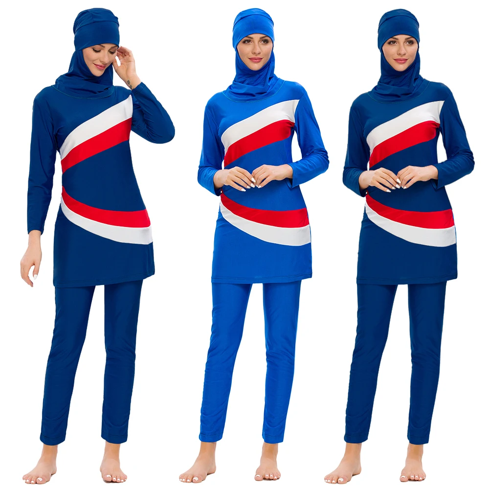 2021 Новый Burkini скромный купальник-бикини мусульманский женский хиджаб Плавание