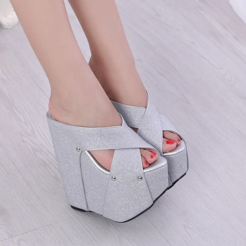 

The new summer 2020 sexy European and American temperament ultra high heel platform platform shoes