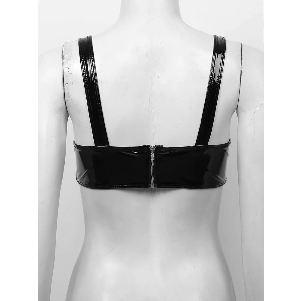 Женский пикантный бюстгальтер с открытыми сосками женское белье из лакированной