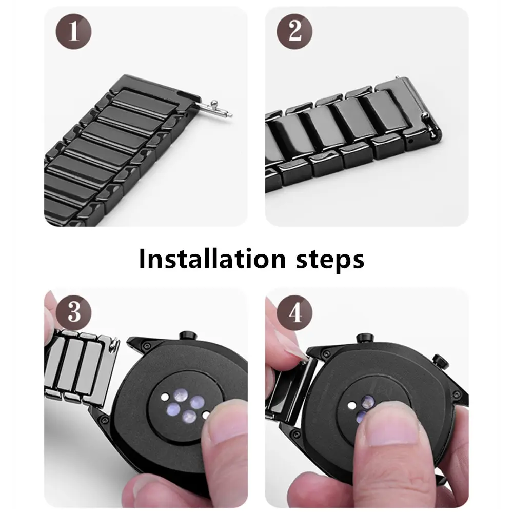 Ceramic band for Huawei watch GT 2 strap Samsung Gear S3 Frontier band S 3 GT2 46 22 mm 22mm bracelet Galaxy watch 46mm band