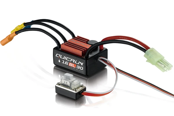 HobbyWing-WP-16BL30 ESC QuicRun 30A impermeable y sin escobillas para coche a control remoto 1/16, todoterreno, Buggy, M0nster-1