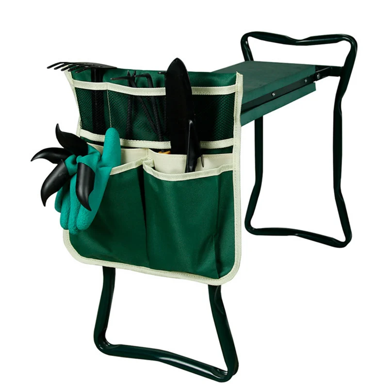 

Upgraded Garden Cart Side Hanging Bag With Mesh Bag Gardening Kneeling Stool Flatbed Car Trim Tool Storage Bag