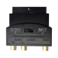 adaptor av block to 3 rca phono composite s video with inout switch to svhs adapter for video dvd recorder