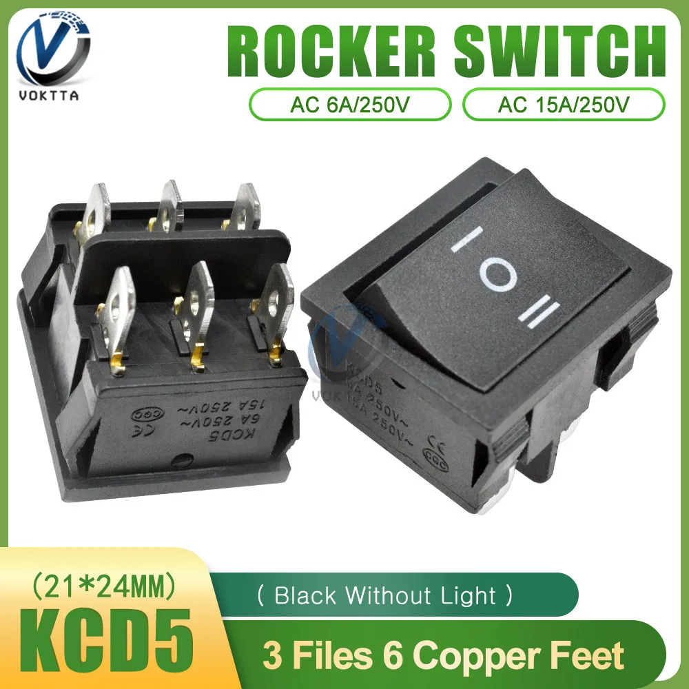 KCD5 кулисный переключатель 4/6Pin ВКЛ. ВЫКЛ./вкл. 2/3 положение 6А 250 в 21*24 мм лодка