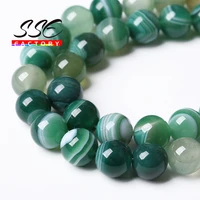 natural green stripes agates stone beads 4 6 8 10 12mm pick size 15 strand for jewelry making diy bracelet necklace accessories