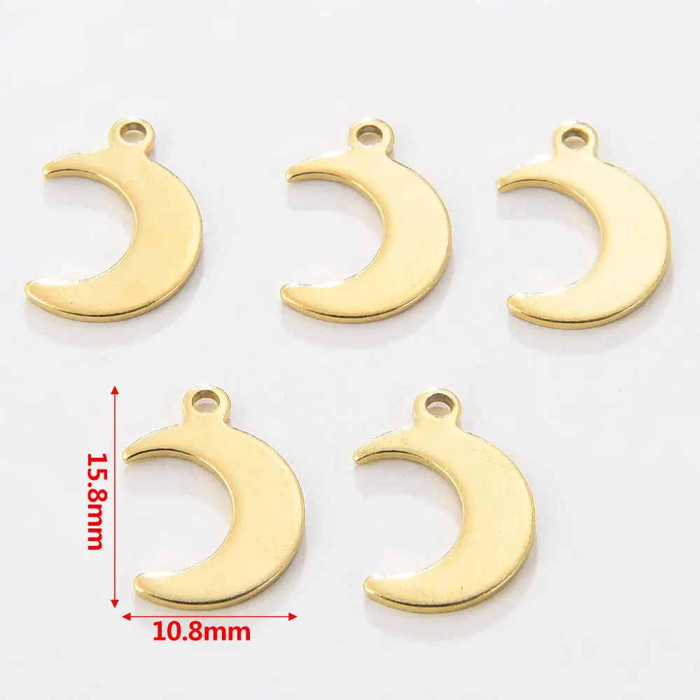 

20pcs/lot Stainless Steel Gold Color Horns Crescent Moon Pendant Handmade Necklace Chains for Beautiful Jewelry Making Suppies